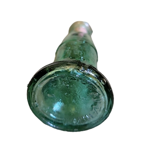 Vintage Wheaton Green Glass Liberty Bell Bottle 6" - Picture 3 of 3